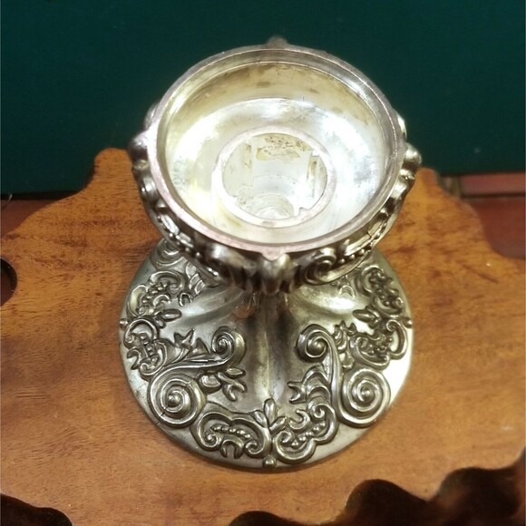 Vintage Godinger Silver Art Co. Ornate Candlestick 3.35" x 3.35" Diameter - Picture 3 of 5